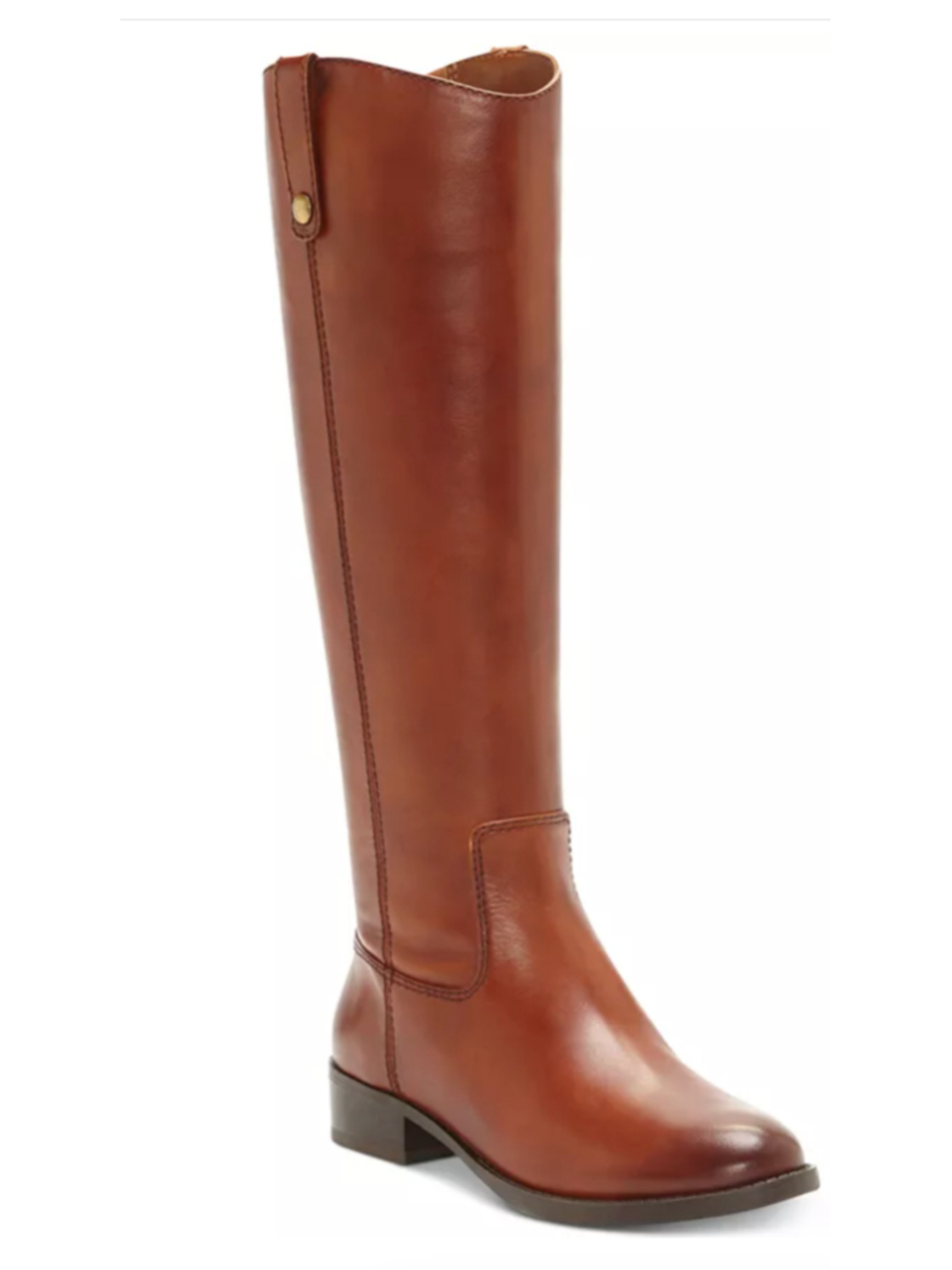 I.N.C. INTERNATIONAL CONCEPTS Fawne Riding Leather Boots COGNAC Sz 8M Wide calf